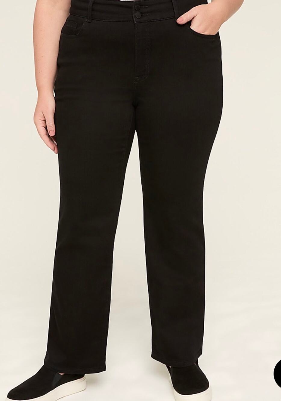 Lane Bryant Black Boot Cut High Rise Tighter Tummy Plus Size 22 Denim Jeans